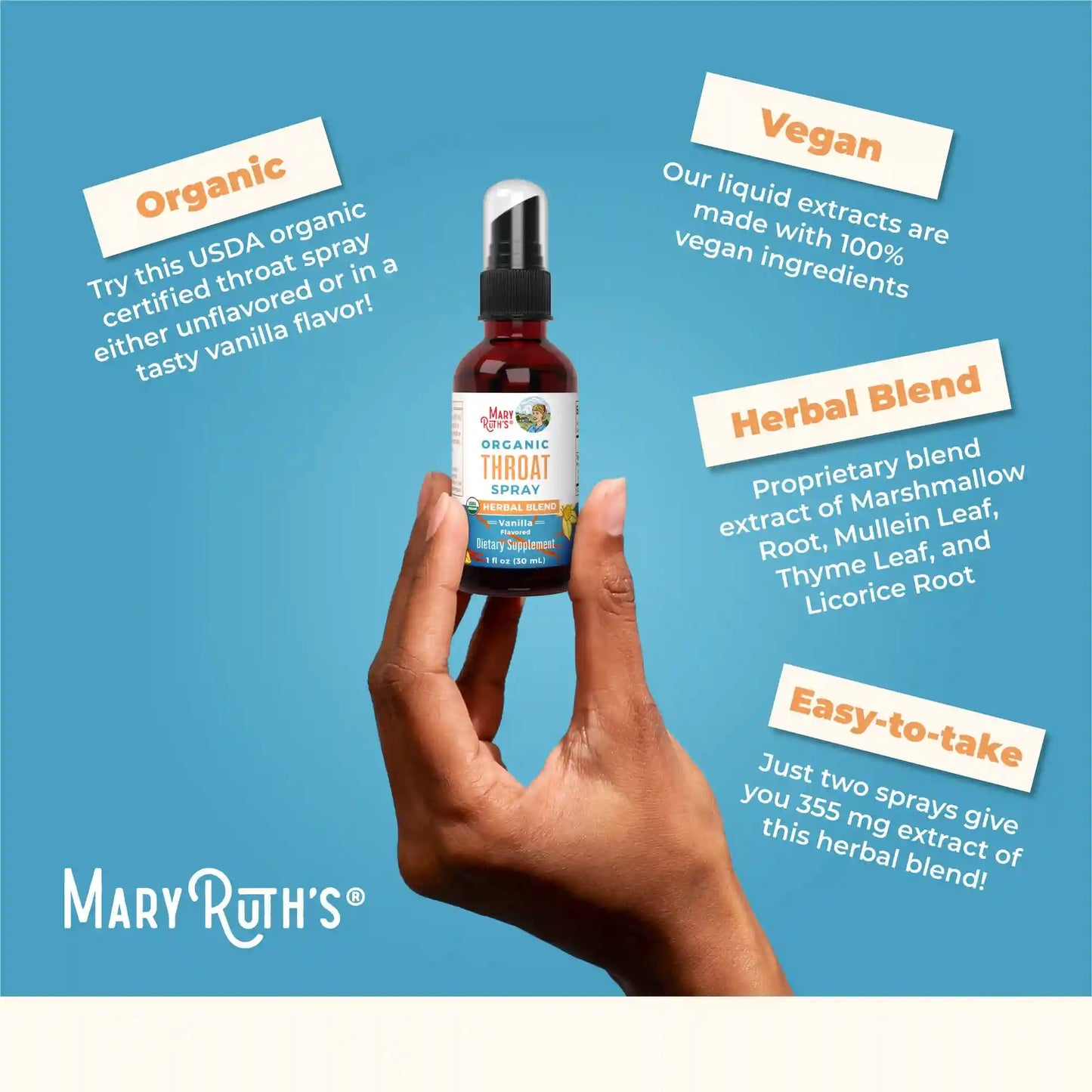 Organic Throat Spray (Vanilla)